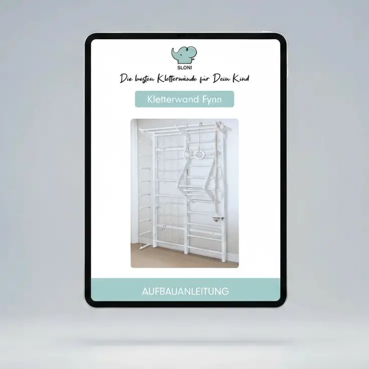 Einfacher Aufbau dank klarer Anleitung – Kletterwand Fynn als digitale Aufbauanleitung zum herunterladen.