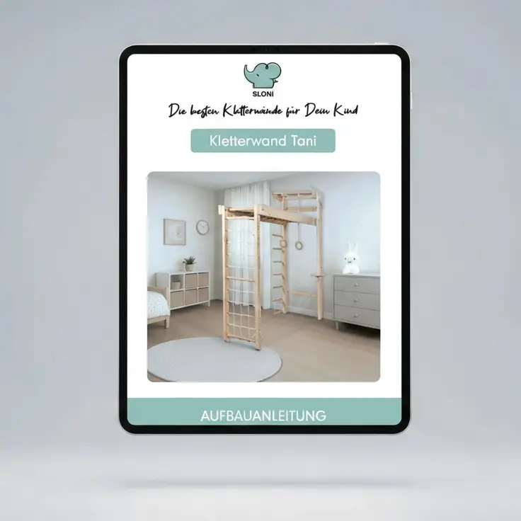 Einfacher Aufbau dank klarer Anleitung – Kletterwand Tani mit Hangelbrücke und Zubehör verständlich erklärt